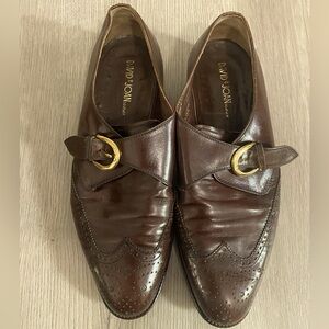 DAVID & JOAN - Italian made Oxford buckle leather men shoes size 8.5